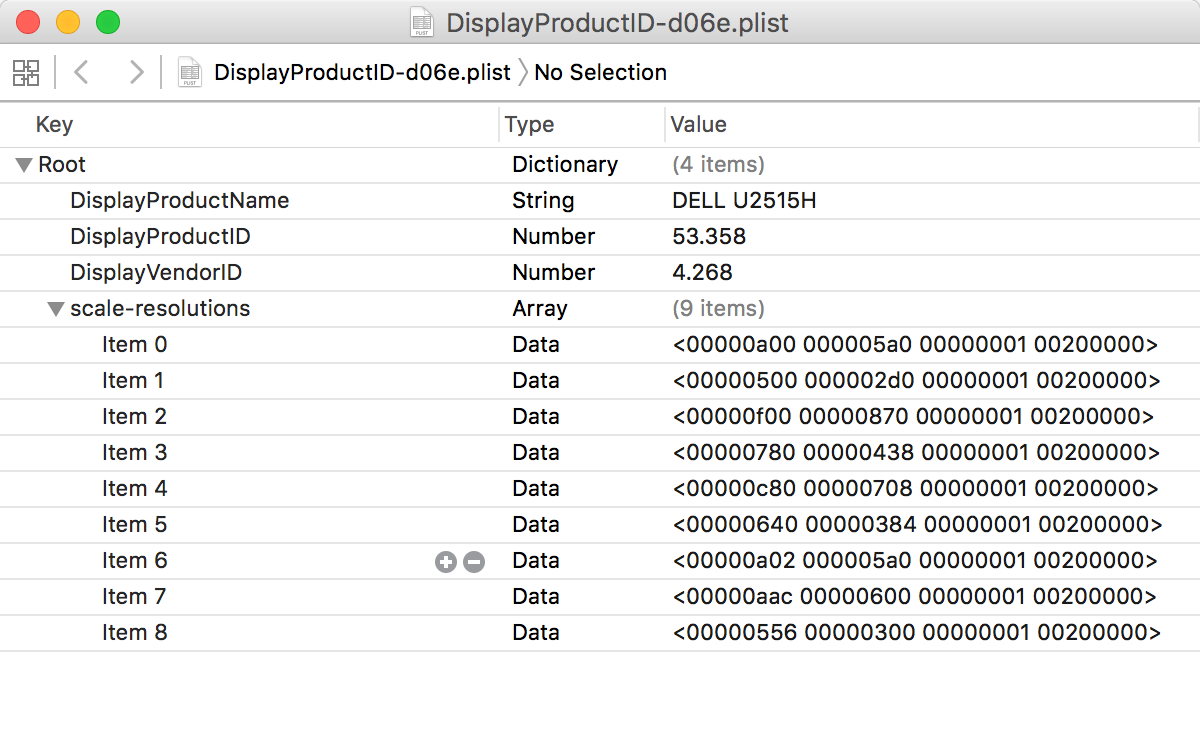 PropertyList viewed with Xcode
