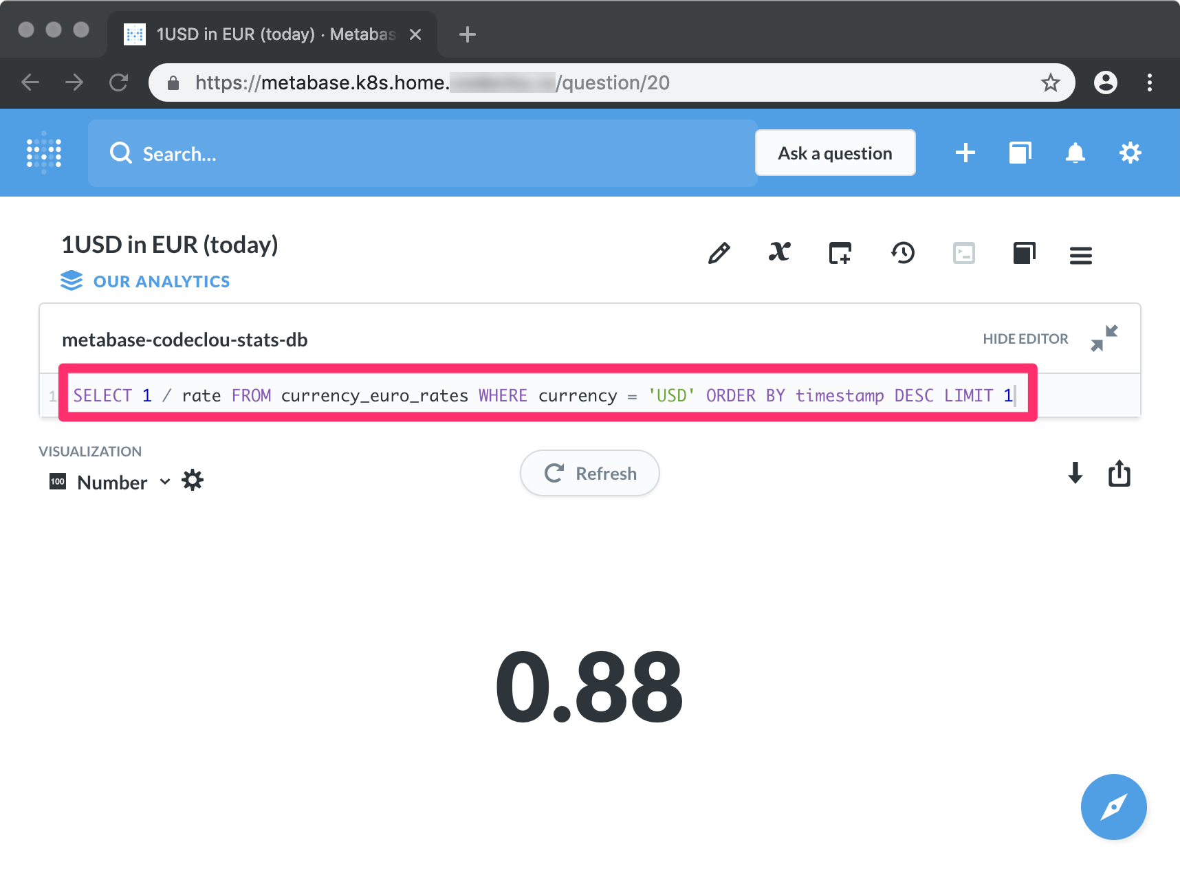 metabase dashboard